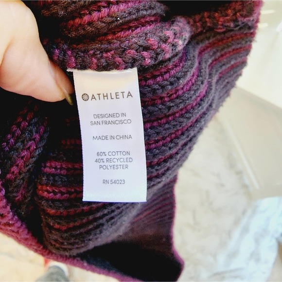ATHLETA BLK/BURGANDY RIBBED SWEATER SIZE XXS - Picture 8 of 8